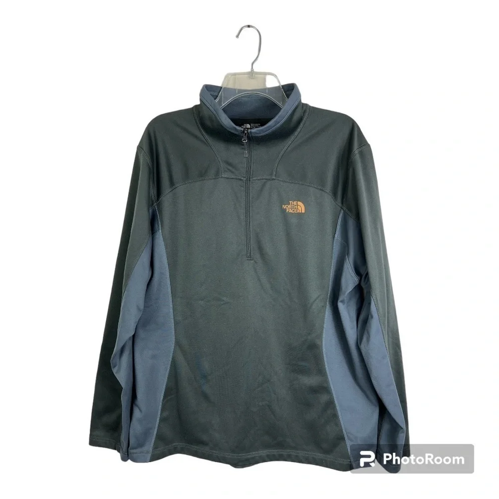 The North Face Shirt Men's Quarter Zip Pullover Long Sleeve Gray Sz XL
